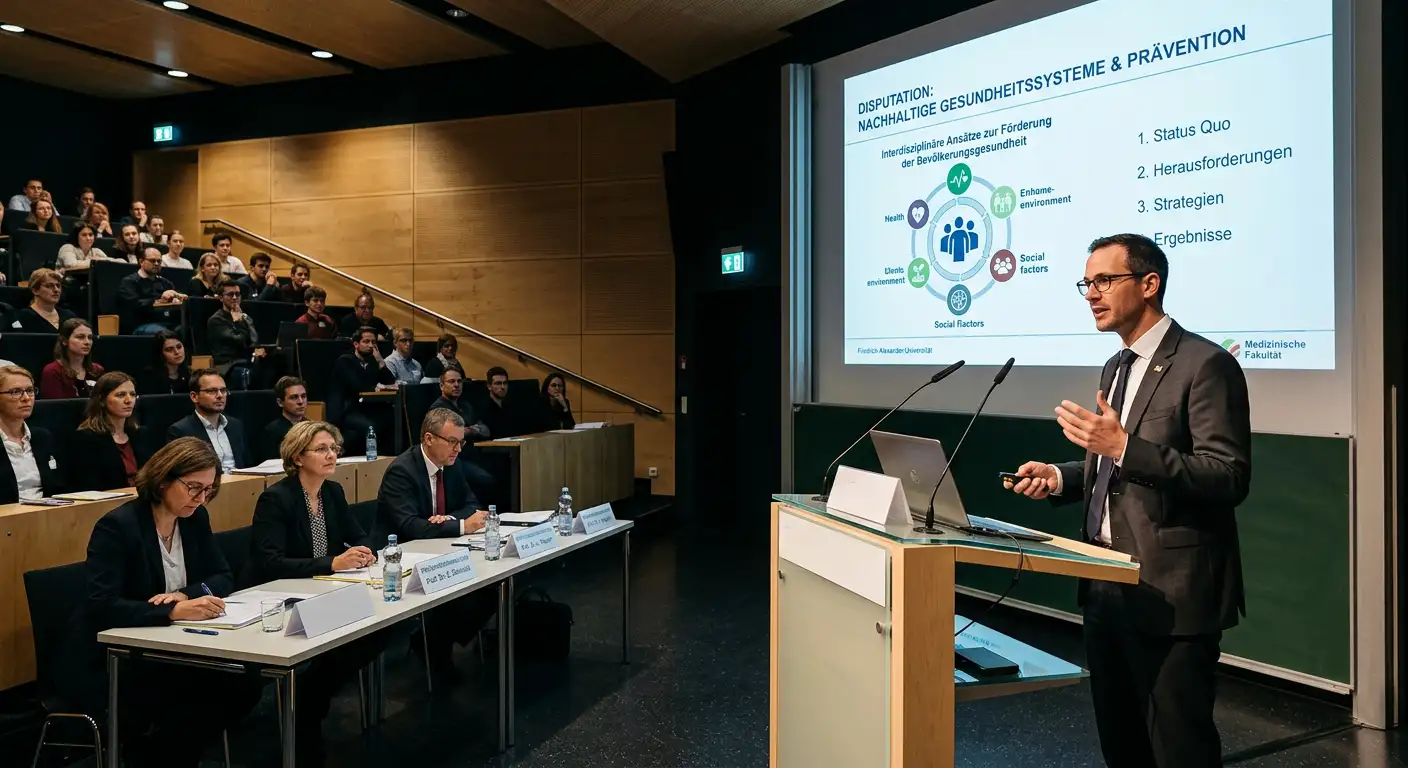 Präsentation und Vortrag bei der Disputation